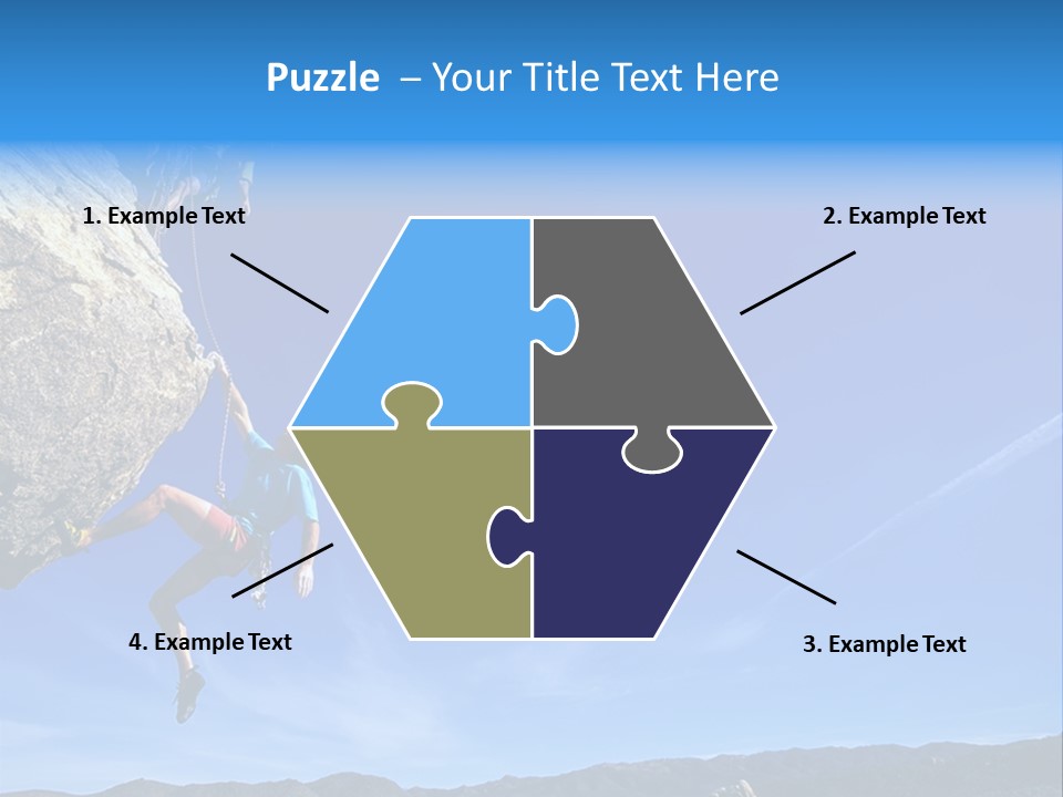 A Man Climbing Up The Side Of A Mountain PowerPoint Template