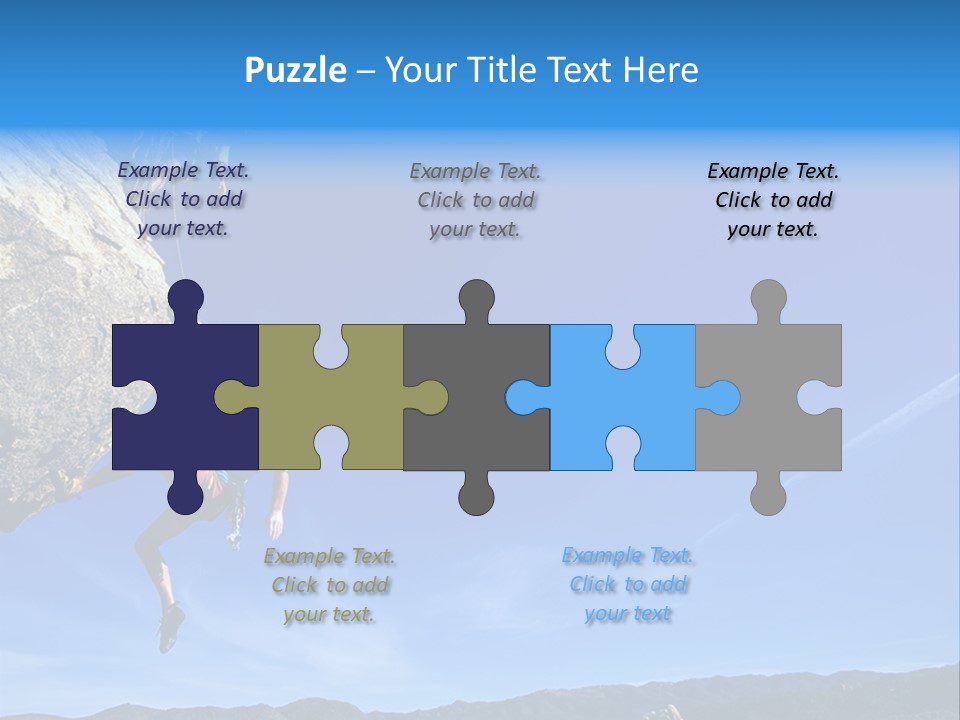 A Man Climbing Up The Side Of A Mountain PowerPoint Template