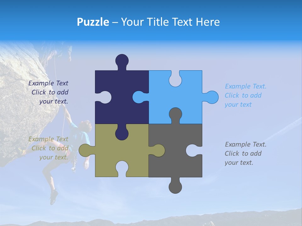 A Man Climbing Up The Side Of A Mountain PowerPoint Template