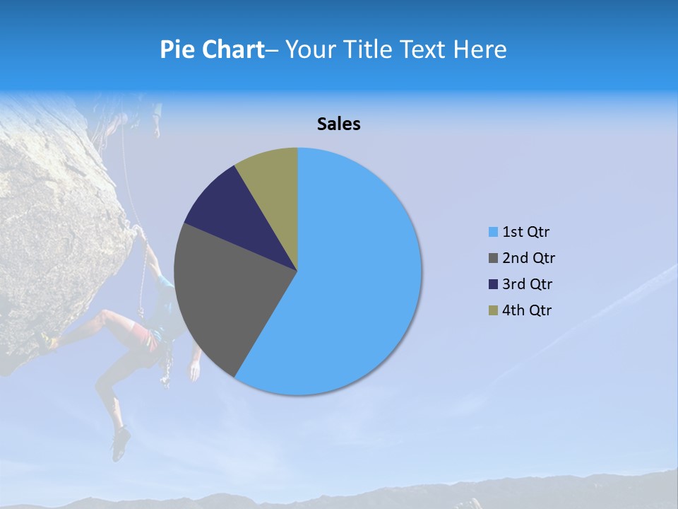 A Man Climbing Up The Side Of A Mountain PowerPoint Template