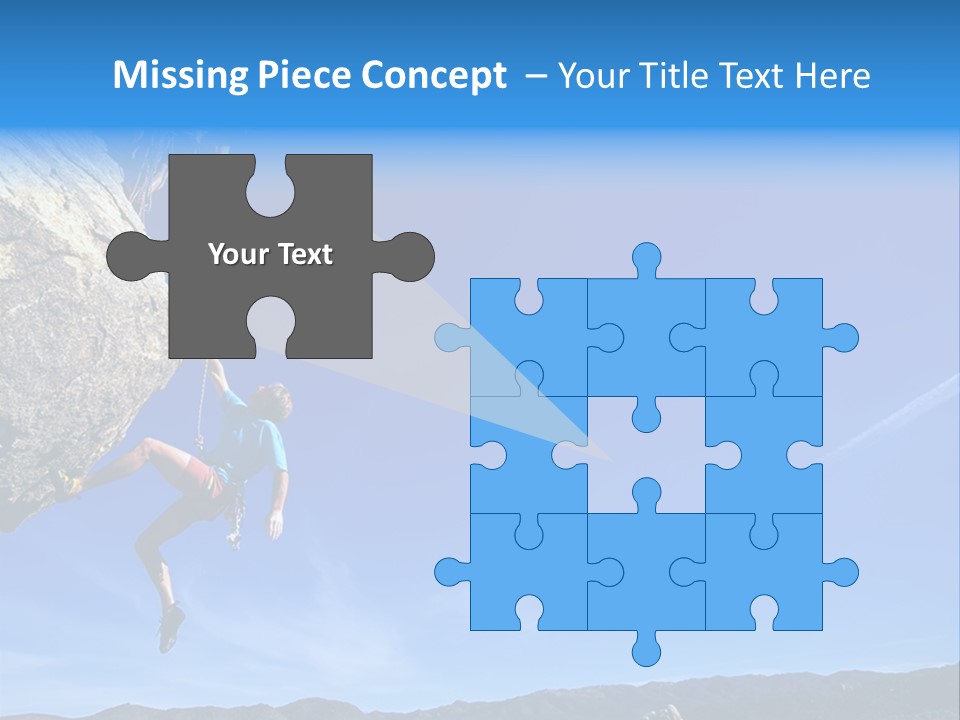A Man Climbing Up The Side Of A Mountain PowerPoint Template