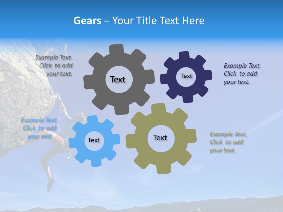 A Man Climbing Up The Side Of A Mountain PowerPoint Template