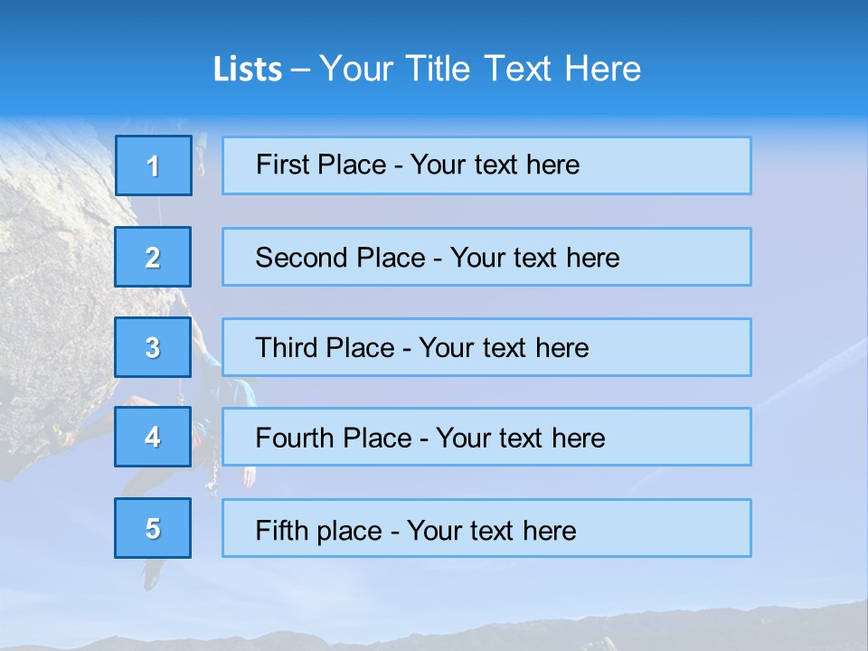 A Man Climbing Up The Side Of A Mountain PowerPoint Template