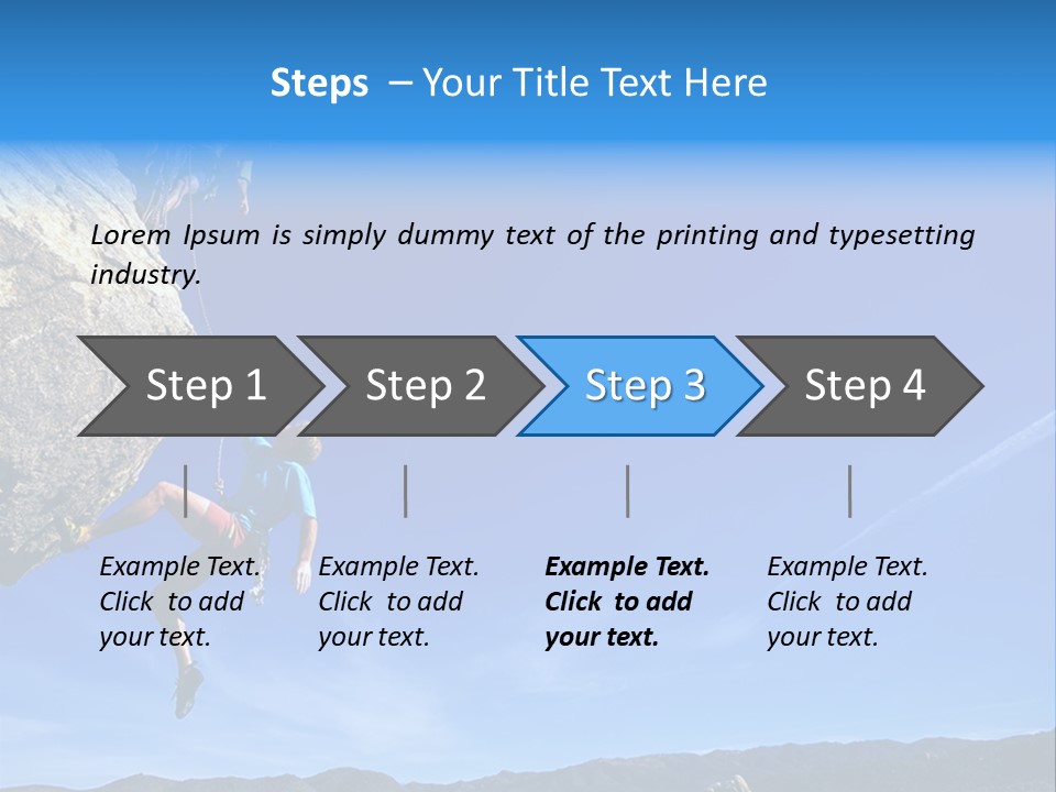 A Man Climbing Up The Side Of A Mountain PowerPoint Template
