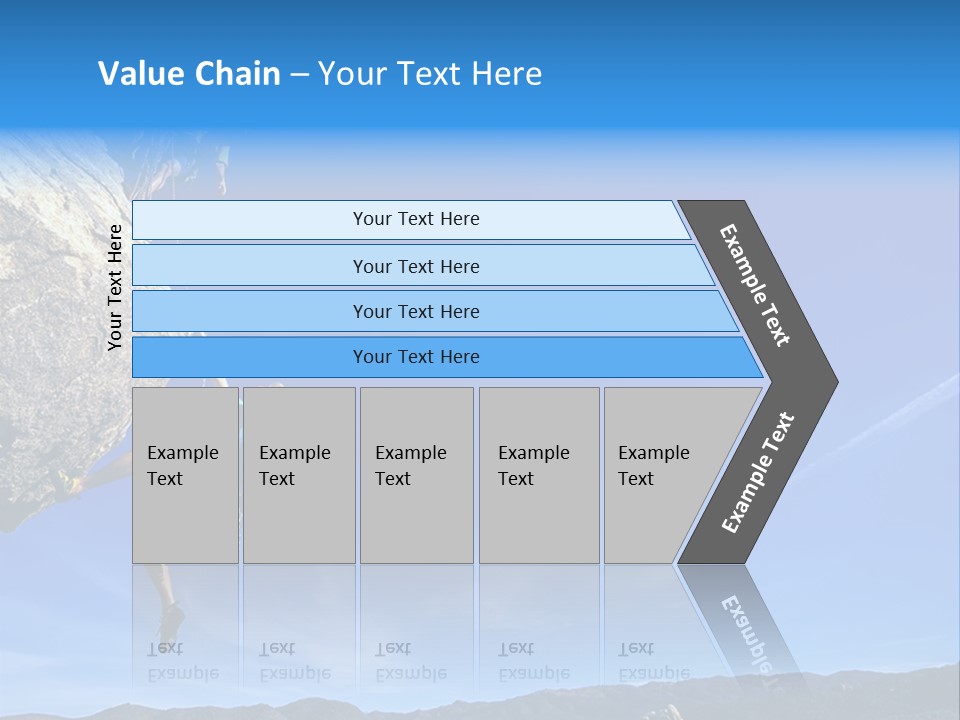 A Man Climbing Up The Side Of A Mountain PowerPoint Template