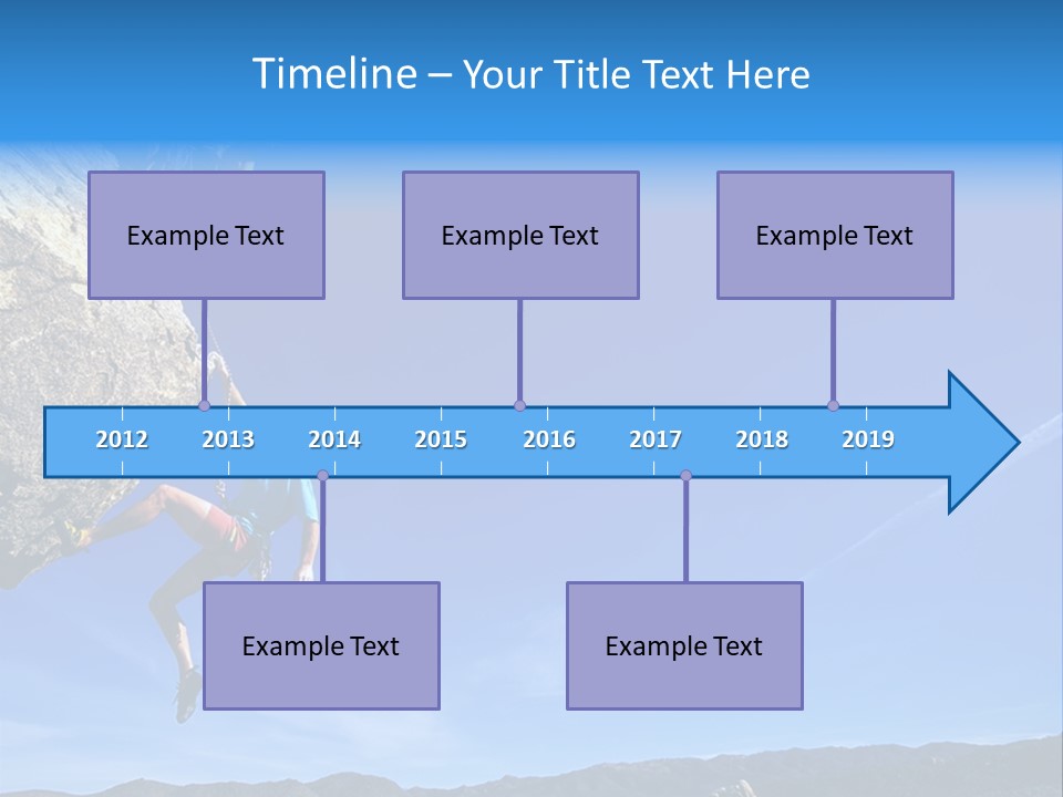 A Man Climbing Up The Side Of A Mountain PowerPoint Template