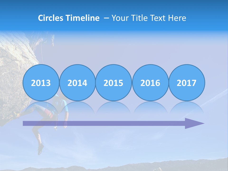 A Man Climbing Up The Side Of A Mountain PowerPoint Template