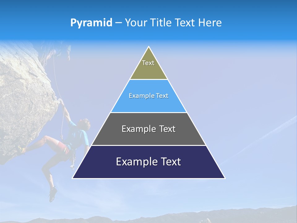 A Man Climbing Up The Side Of A Mountain PowerPoint Template