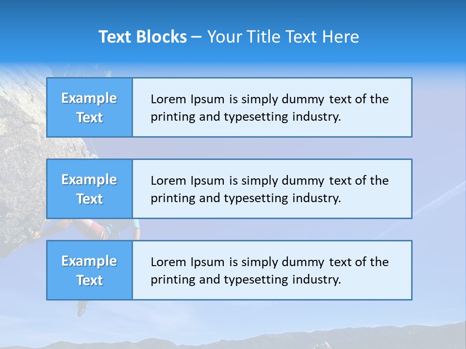 A Man Climbing Up The Side Of A Mountain PowerPoint Template