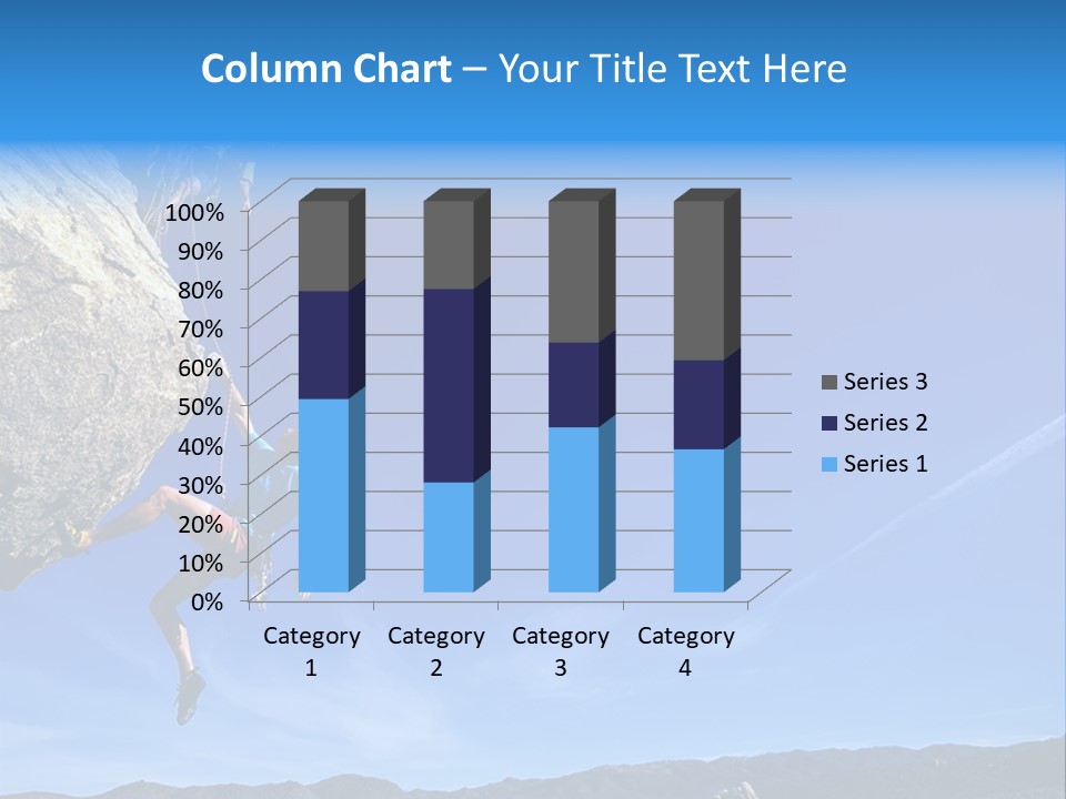 A Man Climbing Up The Side Of A Mountain PowerPoint Template