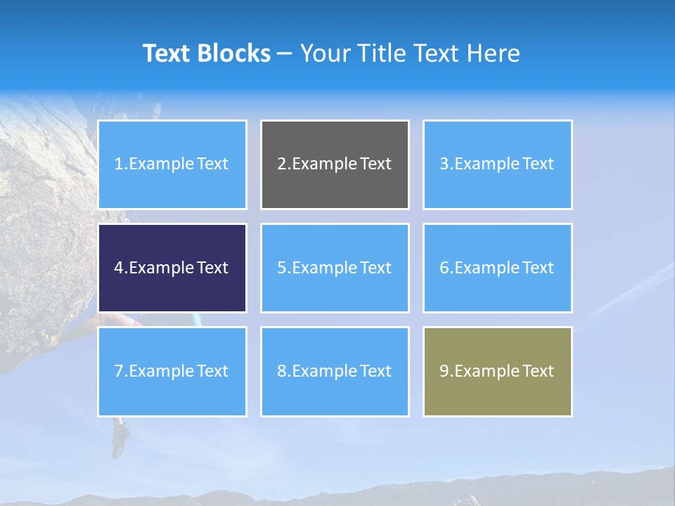 A Man Climbing Up The Side Of A Mountain PowerPoint Template
