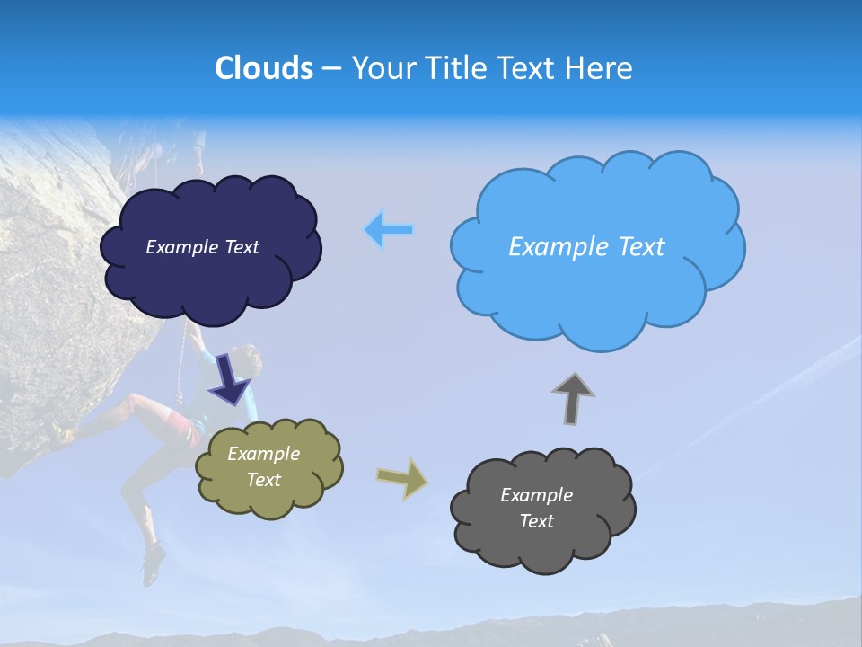 A Man Climbing Up The Side Of A Mountain PowerPoint Template