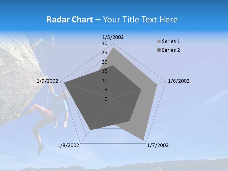 A Man Climbing Up The Side Of A Mountain PowerPoint Template