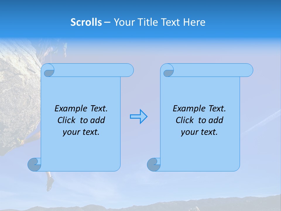 A Man Climbing Up The Side Of A Mountain PowerPoint Template