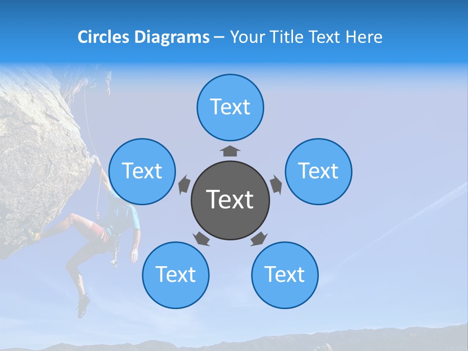 A Man Climbing Up The Side Of A Mountain PowerPoint Template