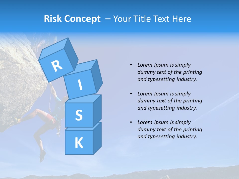 A Man Climbing Up The Side Of A Mountain PowerPoint Template