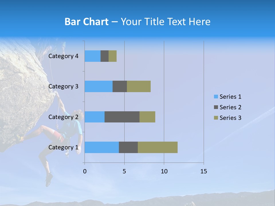A Man Climbing Up The Side Of A Mountain PowerPoint Template