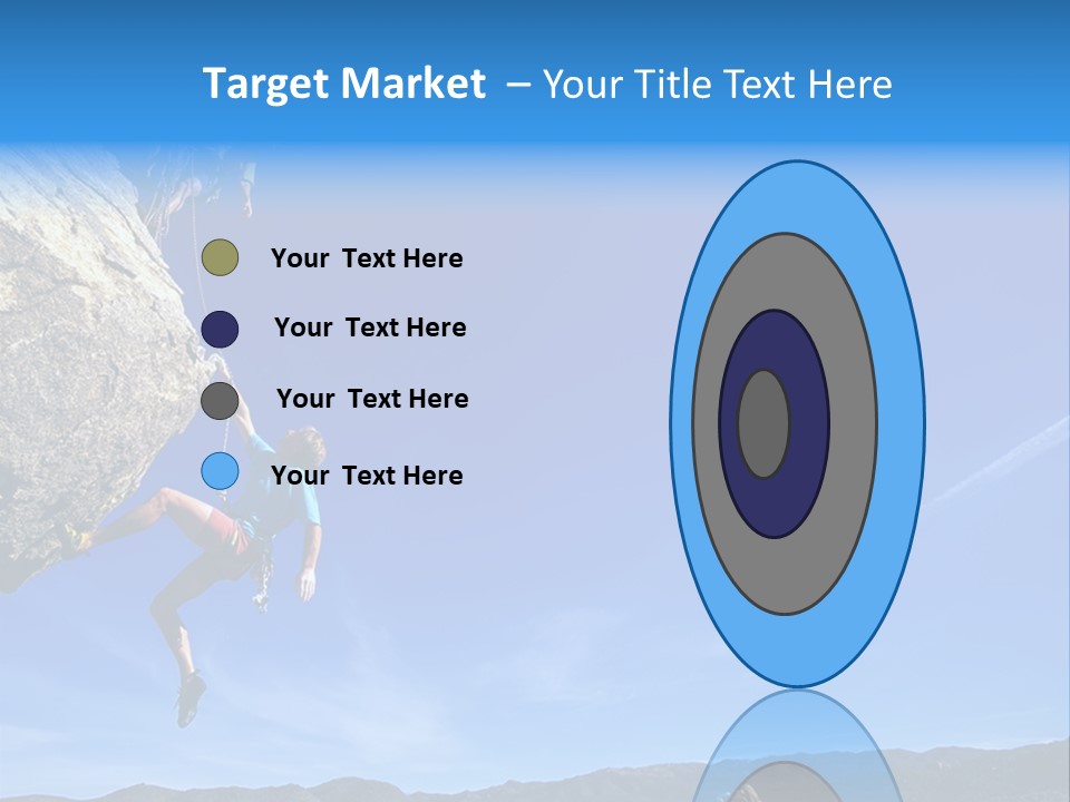 A Man Climbing Up The Side Of A Mountain PowerPoint Template