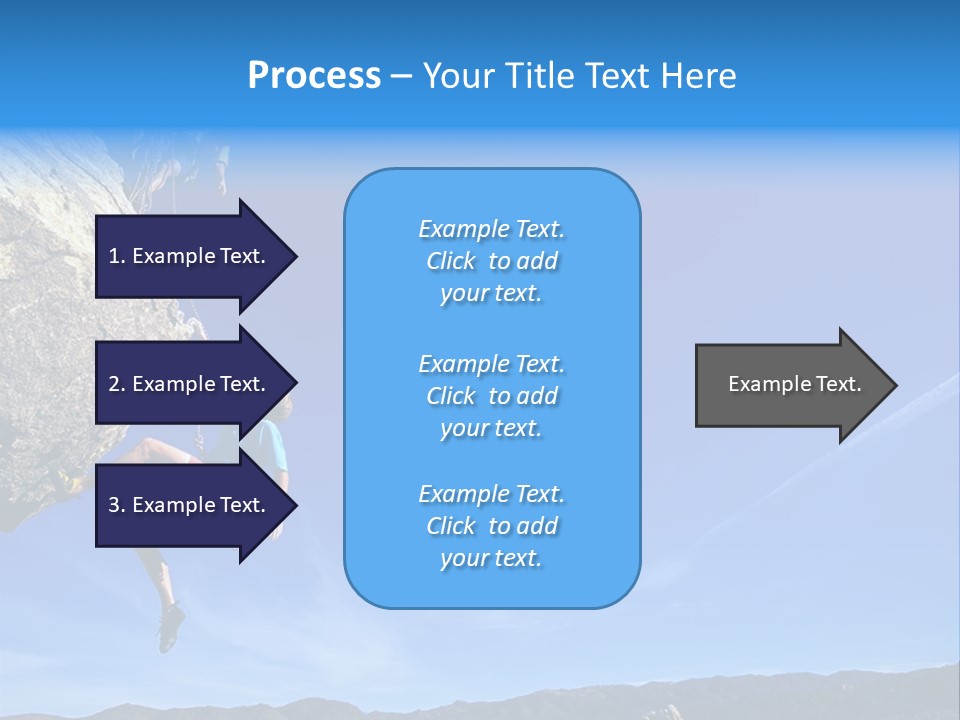 A Man Climbing Up The Side Of A Mountain PowerPoint Template