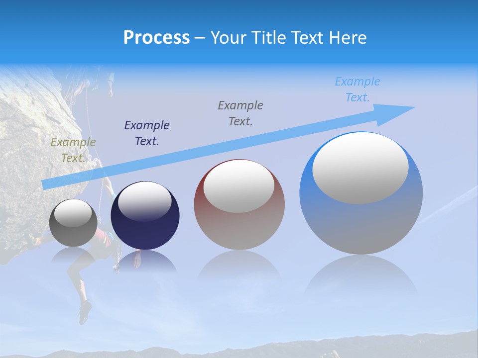A Man Climbing Up The Side Of A Mountain PowerPoint Template