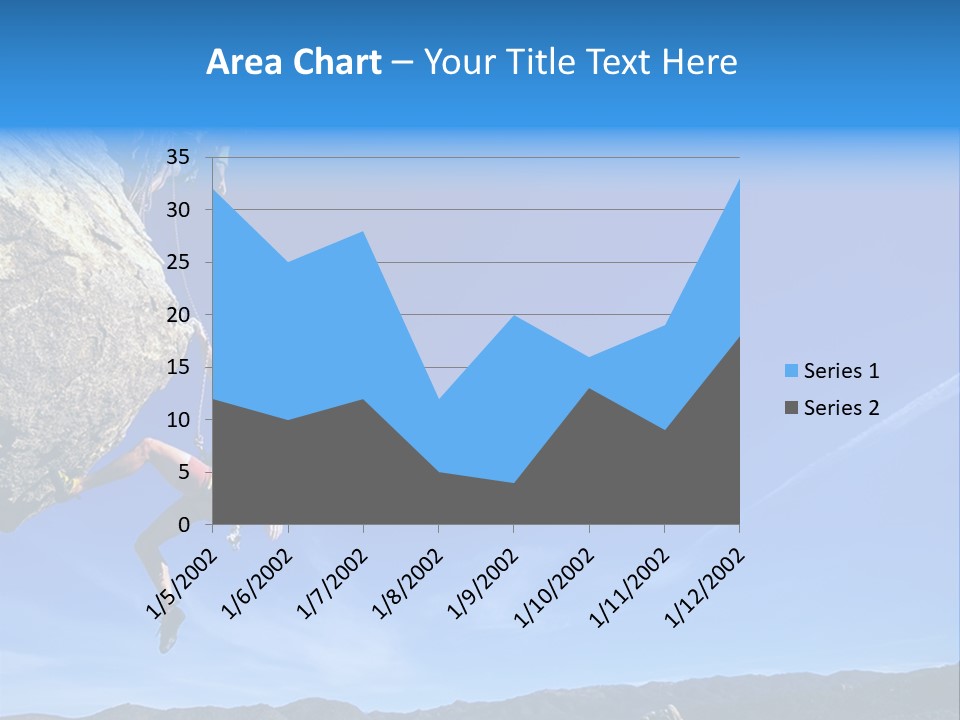 A Man Climbing Up The Side Of A Mountain PowerPoint Template