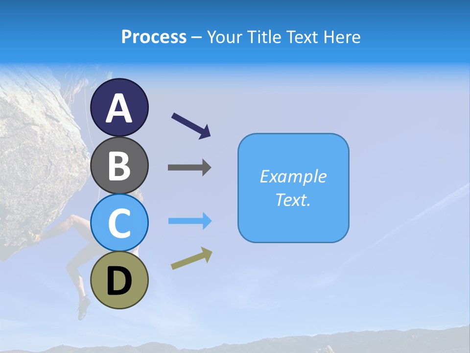 A Man Climbing Up The Side Of A Mountain PowerPoint Template