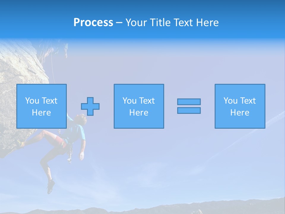 A Man Climbing Up The Side Of A Mountain PowerPoint Template