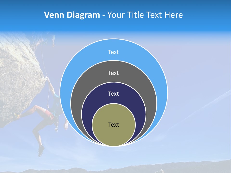 A Man Climbing Up The Side Of A Mountain PowerPoint Template