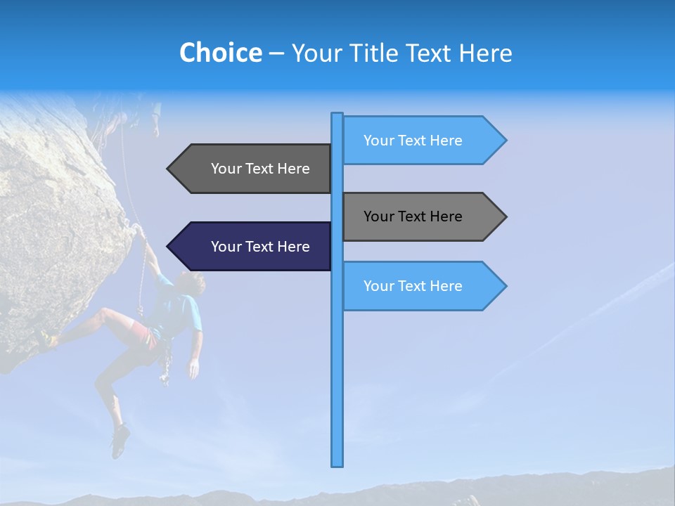A Man Climbing Up The Side Of A Mountain PowerPoint Template