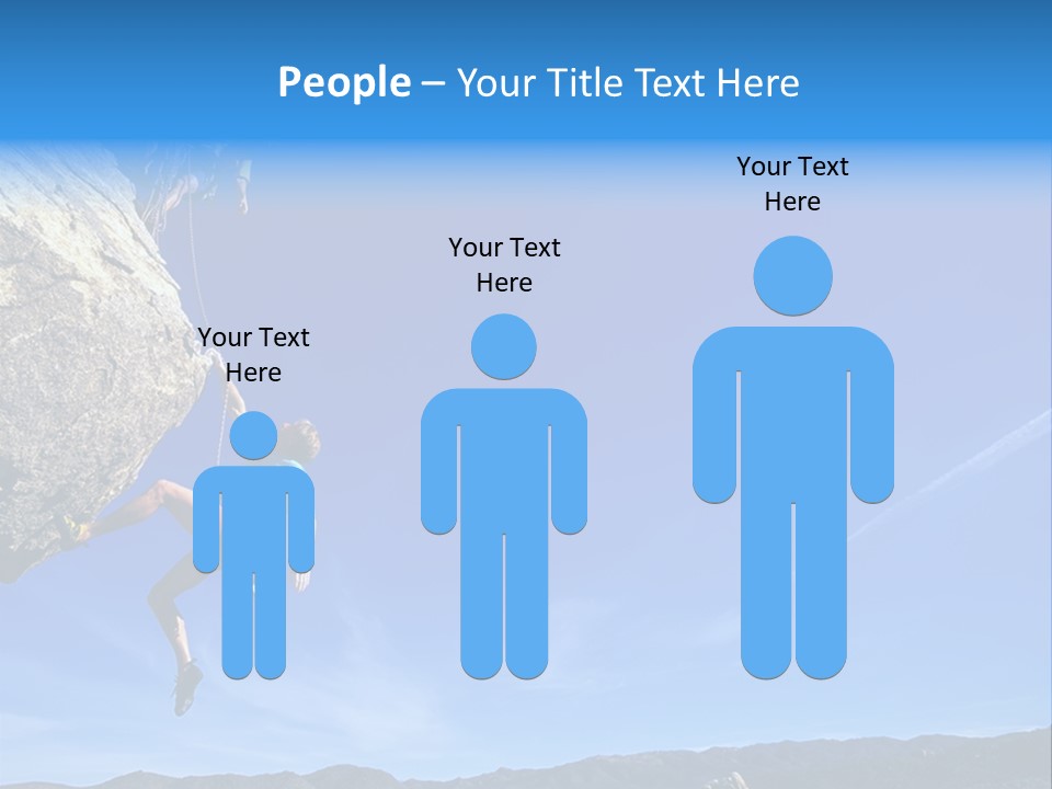 A Man Climbing Up The Side Of A Mountain PowerPoint Template