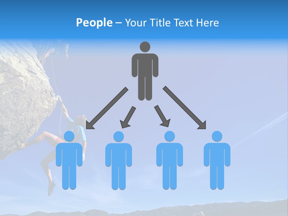 A Man Climbing Up The Side Of A Mountain PowerPoint Template