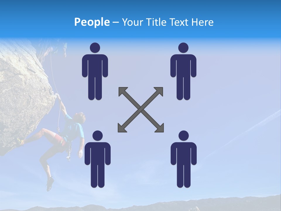 A Man Climbing Up The Side Of A Mountain PowerPoint Template