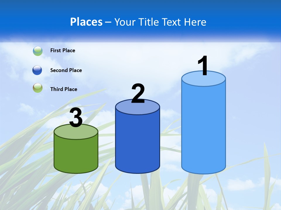 A Powerpoint Presentation With A Blue Sky In The Background PowerPoint Template