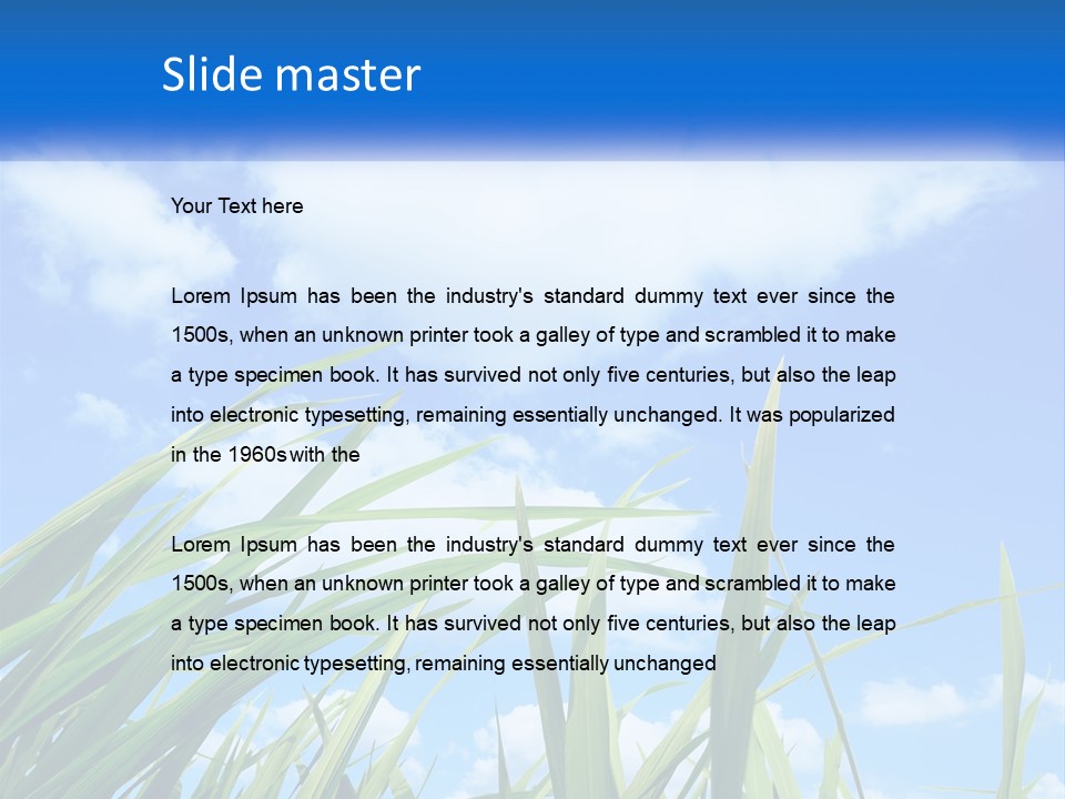 A Powerpoint Presentation With A Blue Sky In The Background PowerPoint Template