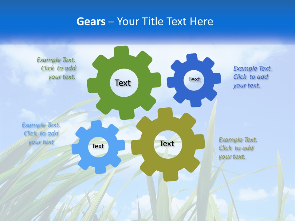 A Powerpoint Presentation With A Blue Sky In The Background PowerPoint Template