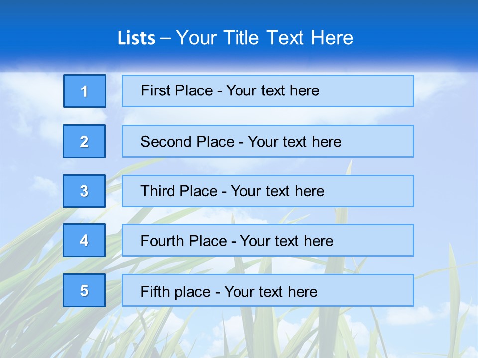A Powerpoint Presentation With A Blue Sky In The Background PowerPoint Template