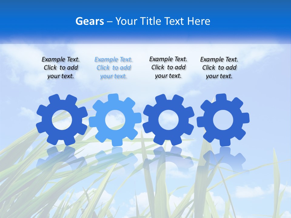 A Powerpoint Presentation With A Blue Sky In The Background PowerPoint Template