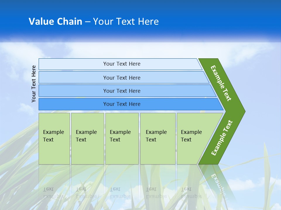 A Powerpoint Presentation With A Blue Sky In The Background PowerPoint Template