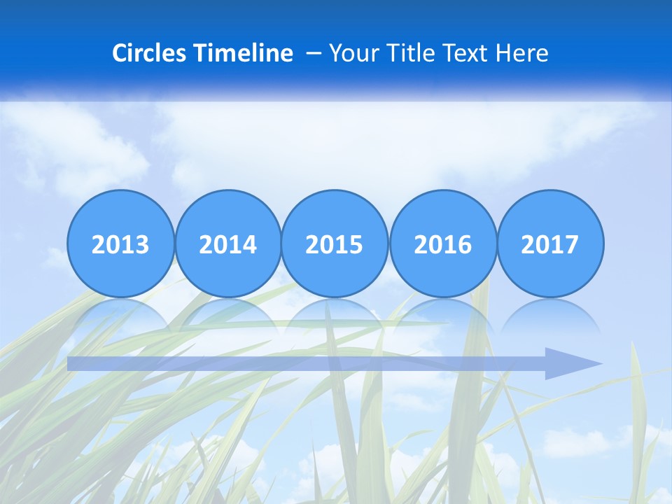 A Powerpoint Presentation With A Blue Sky In The Background PowerPoint Template
