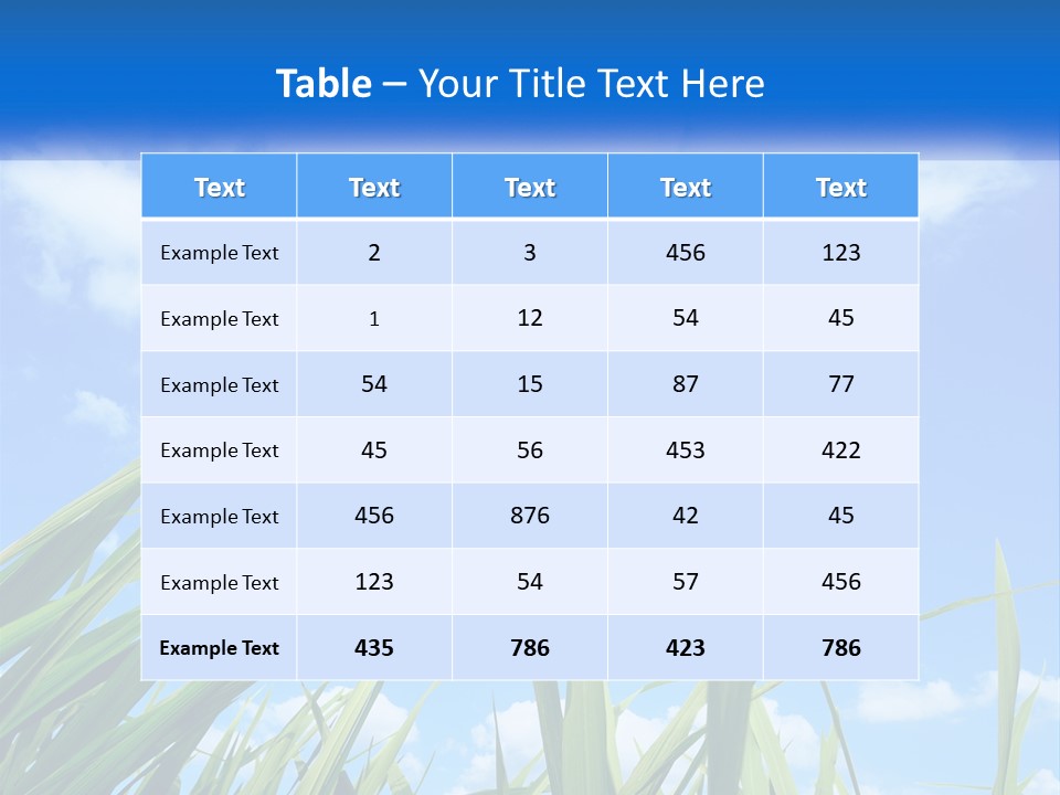 A Powerpoint Presentation With A Blue Sky In The Background PowerPoint Template