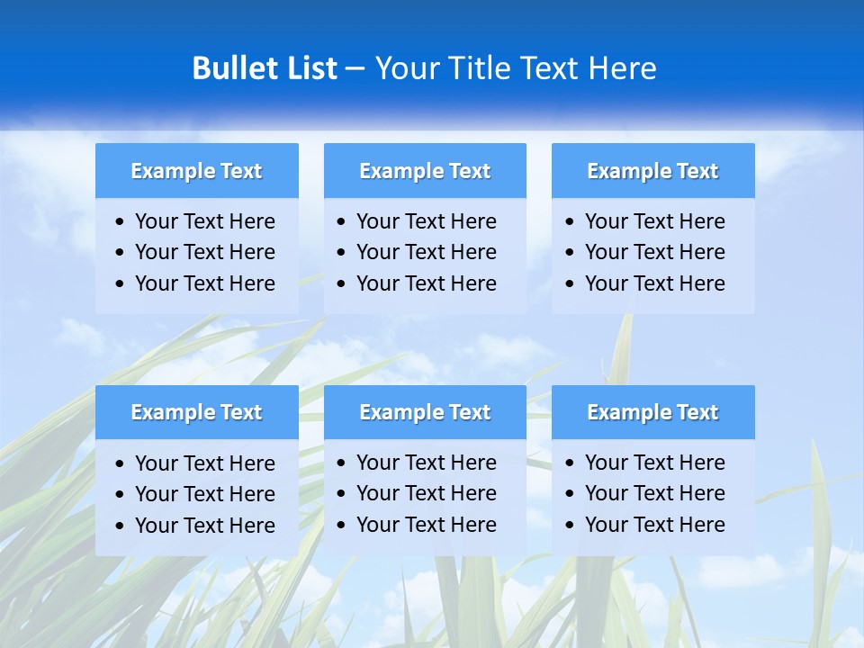 A Powerpoint Presentation With A Blue Sky In The Background PowerPoint Template
