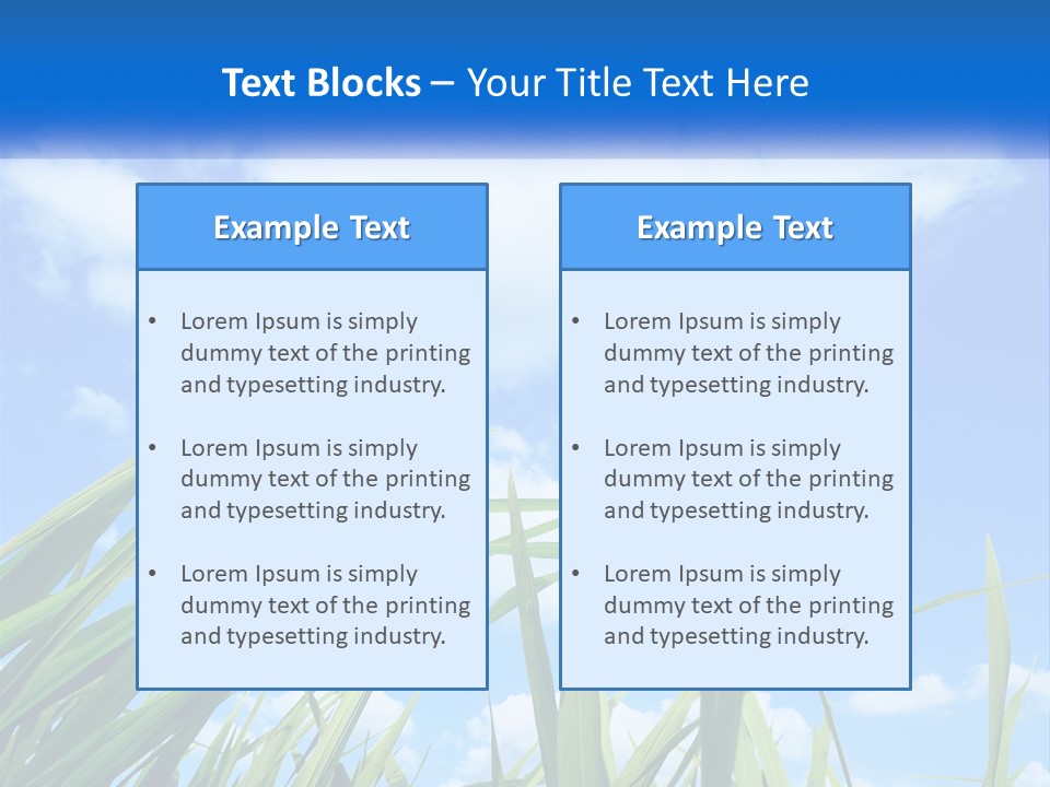 A Powerpoint Presentation With A Blue Sky In The Background PowerPoint Template