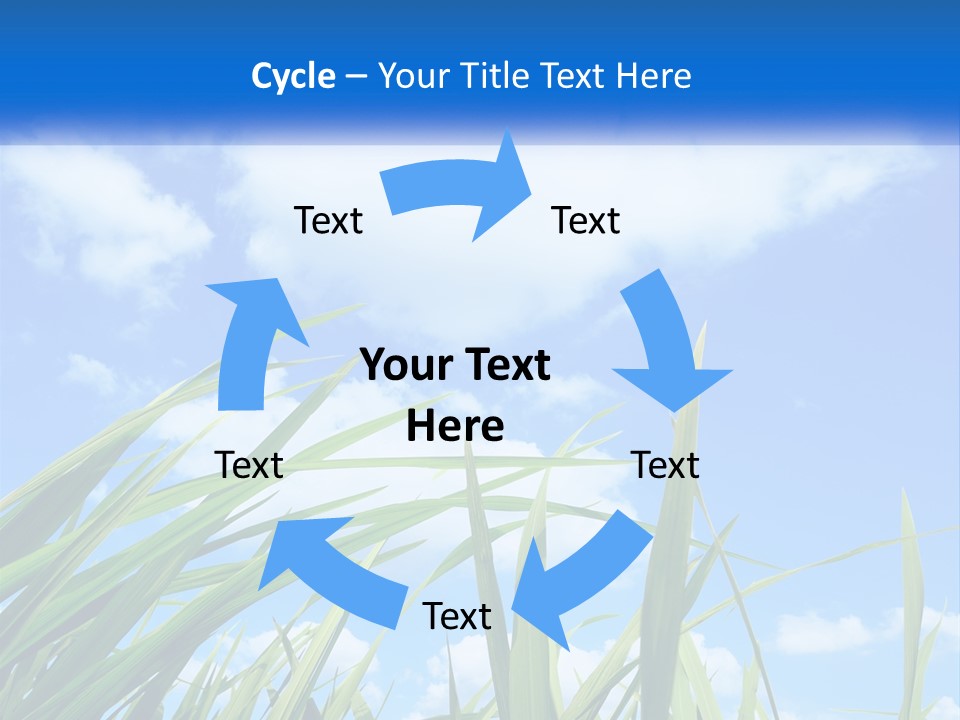 A Powerpoint Presentation With A Blue Sky In The Background PowerPoint Template