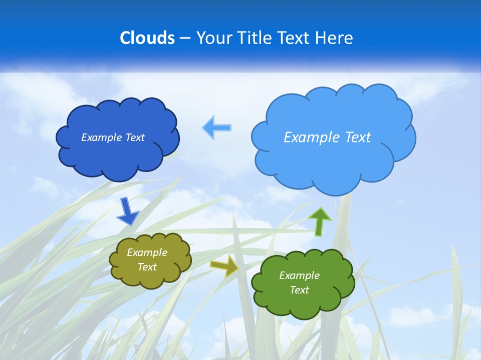 A Powerpoint Presentation With A Blue Sky In The Background PowerPoint Template