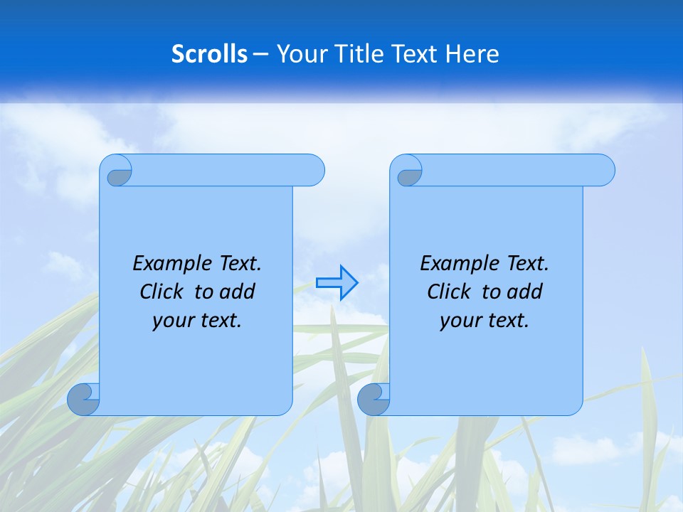 A Powerpoint Presentation With A Blue Sky In The Background PowerPoint Template