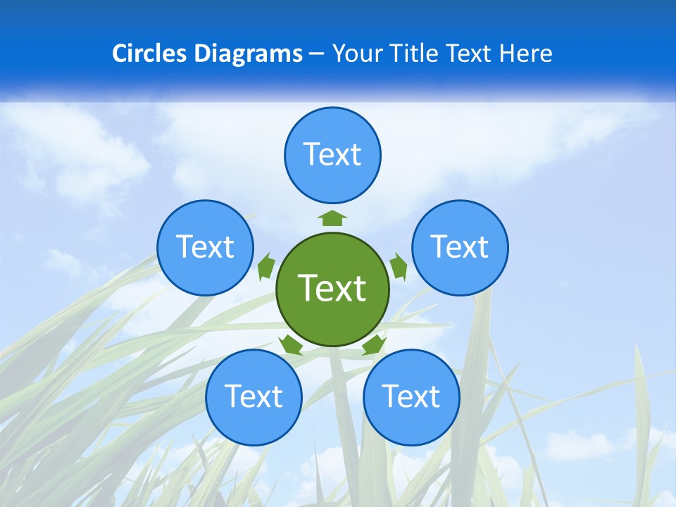 A Powerpoint Presentation With A Blue Sky In The Background PowerPoint Template