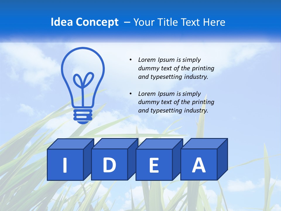 A Powerpoint Presentation With A Blue Sky In The Background PowerPoint Template