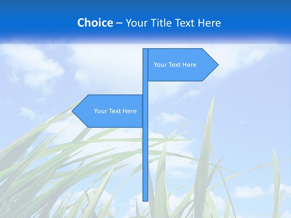 A Powerpoint Presentation With A Blue Sky In The Background PowerPoint Template