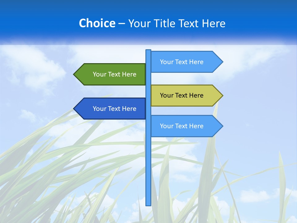 A Powerpoint Presentation With A Blue Sky In The Background PowerPoint Template
