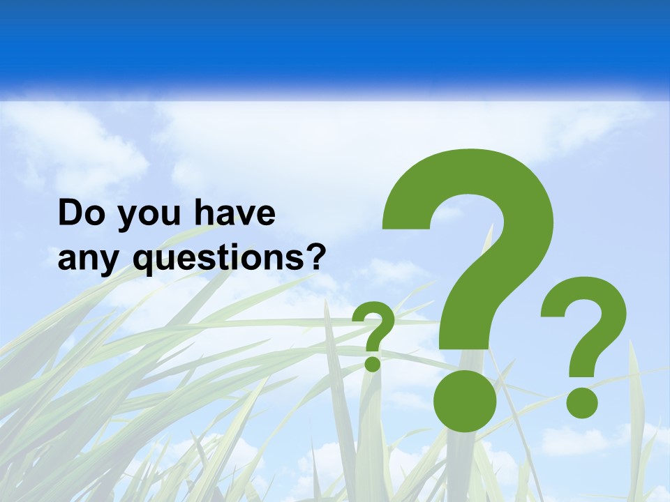 A Powerpoint Presentation With A Blue Sky In The Background PowerPoint Template